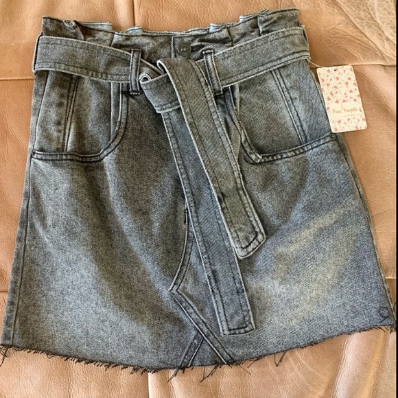 FREE PEOPLE East of Eden Denim Black Mini Skirt - Picture 5 of 5